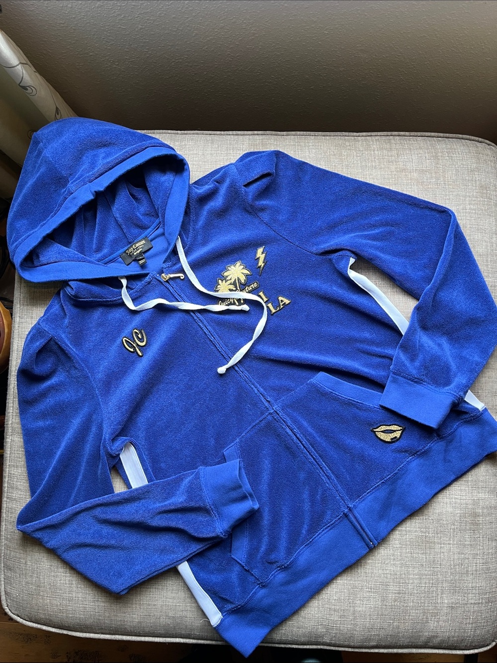 Vintage Y2K Juicy Couture Blue Track Jacket Top L